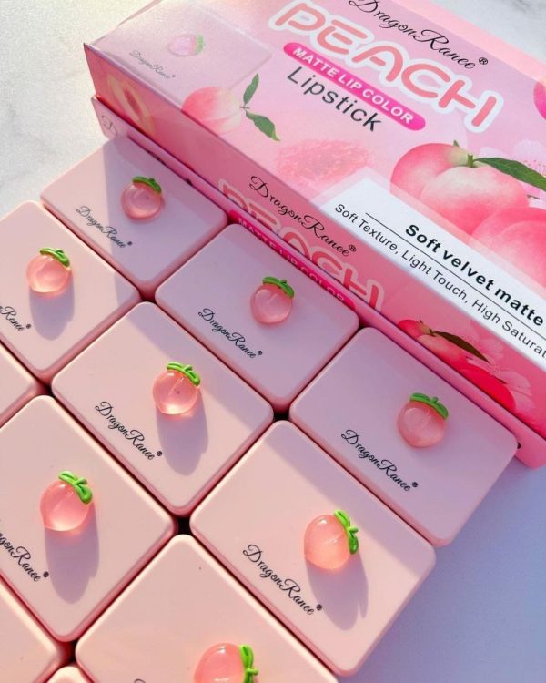5 Pcs Dragon Ranee Peach Mini Lipstick Set | Long Lasting Makeup Waterproof Lipstick (random Color)