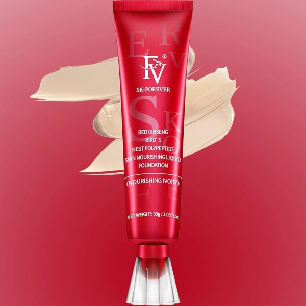 Fv Foundation Waterproof With Medium Coverage, Oil-free & Long Lasting, Matte Orever Foundation For Oily/normal Skin, Forever Liquid Makeup Foundation For Face, 30g Ivory