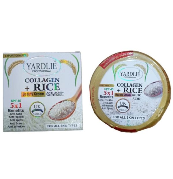 Yardlie Professional Export Quality Spf 45 Collagen + Rice Beauty Cream Kojic Acid